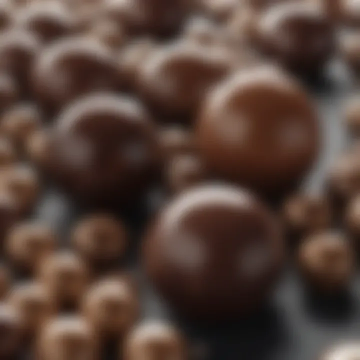 A comparison of chocolate pearls and traditional pearls