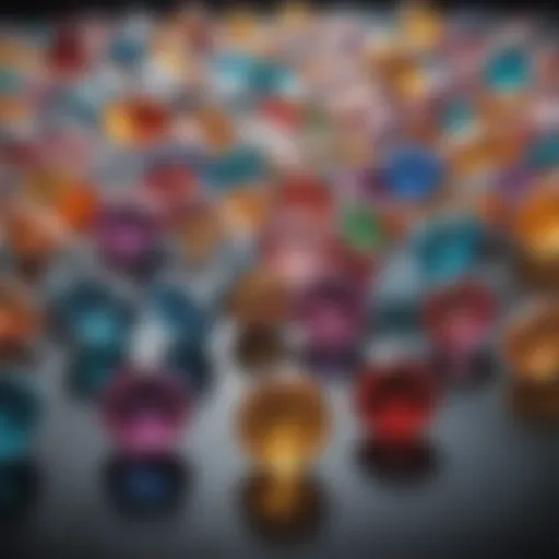 Vibrant assortment of colored lab diamonds showcasing their unique hues and brilliance.