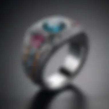 Sophisticated silver band adorned with gemstones