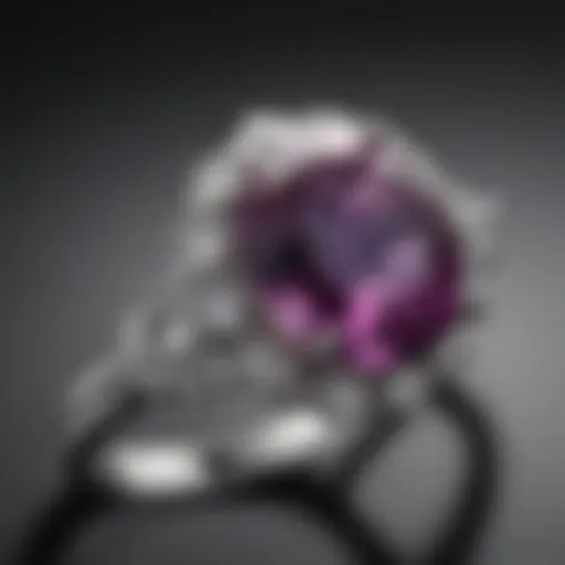 A stunning close-up of a corundum engagement ring showcasing its vibrant color and brilliance.