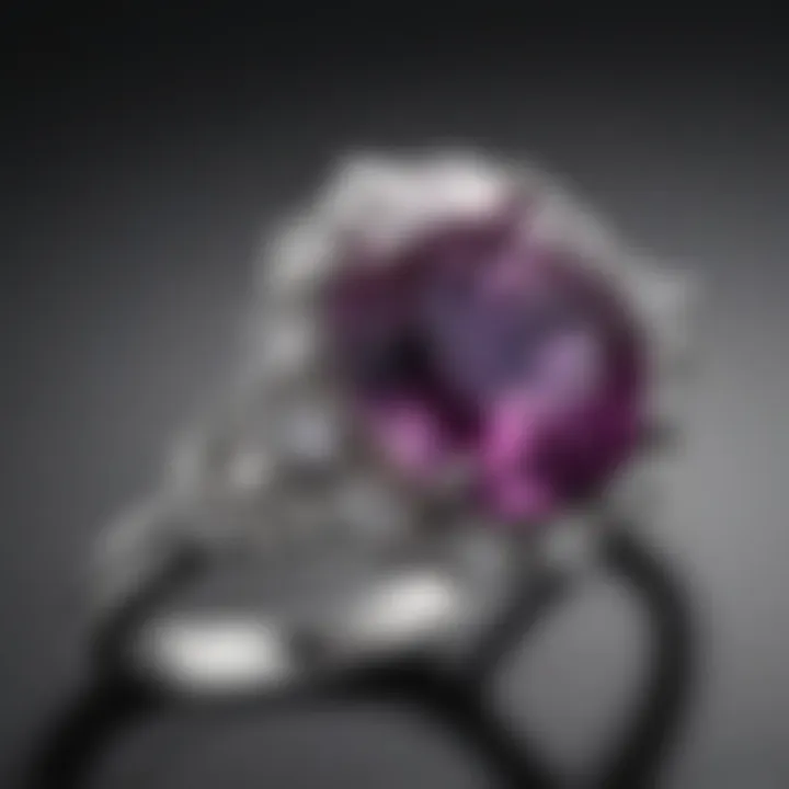 A stunning close-up of a corundum engagement ring showcasing its vibrant color and brilliance.