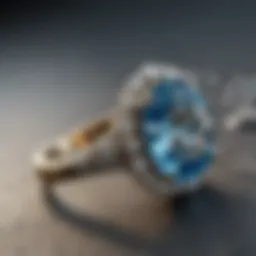Exquisite Blue Topaz and Diamond Ring