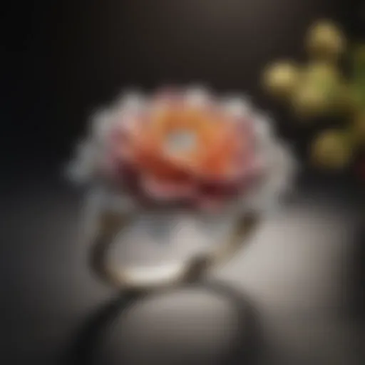 Exquisite Diamond Ring with Floral Motif