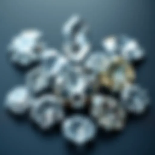 Diverse Diamond Shapes A collection of various diamond shapes arranged artistically