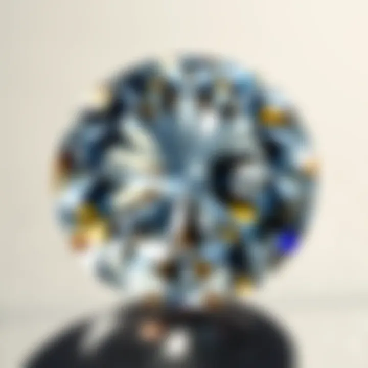 Round Brilliant Cut Diamond Close-up of a round brilliant cut diamond showcasing its facets