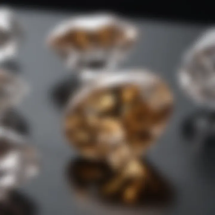 Close-up of G and H Color Diamond Grading