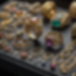 Comparison of 14k and 18k gold in jewelry displays