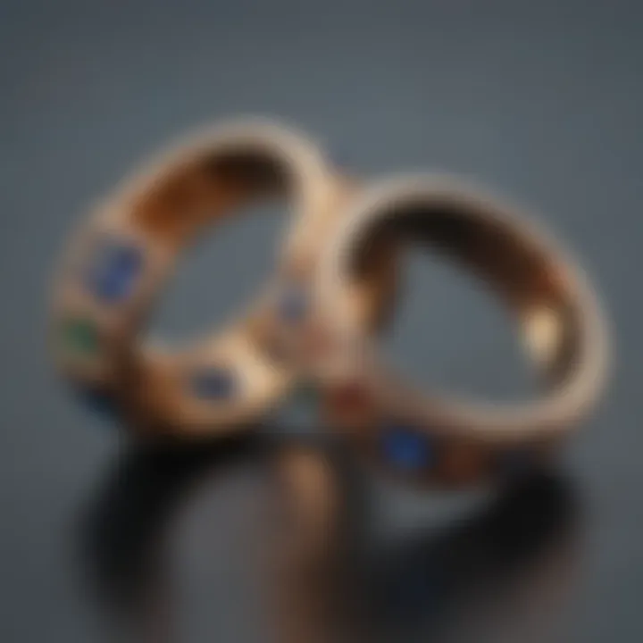 Close-up of two friendship rings connected and complementing each other