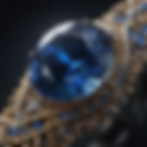 A mesmerizing close-up of a sparkling sapphire gemstone