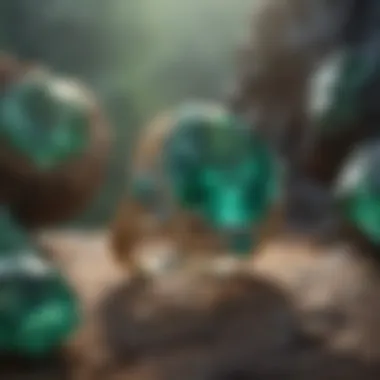 Illustration depicting the geological formation of emeralds
