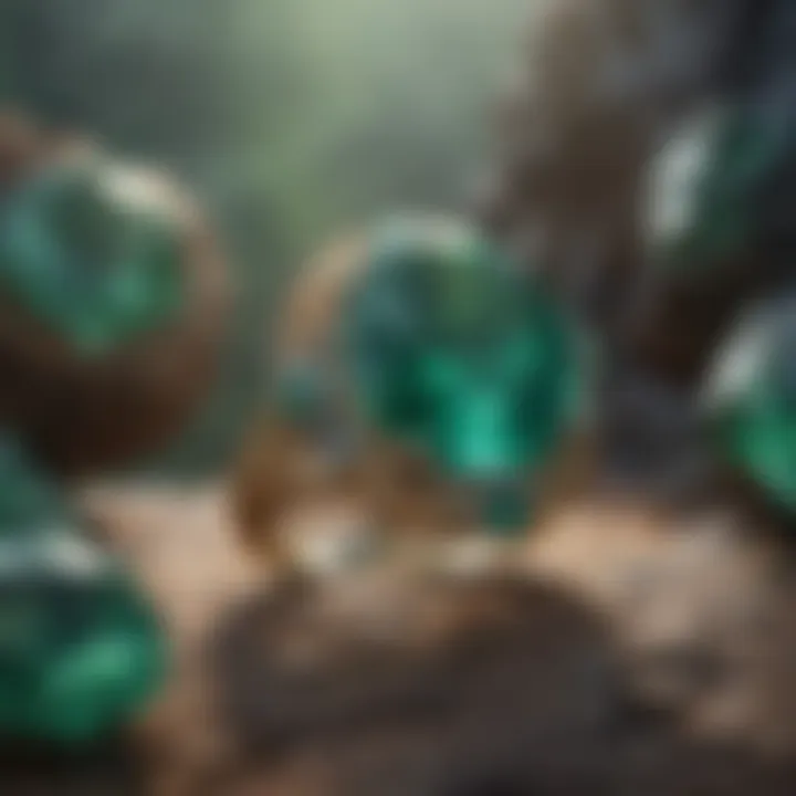 Illustration depicting the geological formation of emeralds