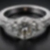 Close-up view of an Old European cut moissanite ring showcasing its brilliance