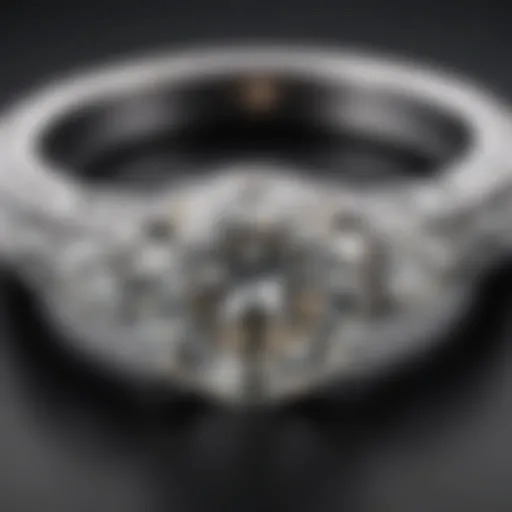 Close-up view of an Old European cut moissanite ring showcasing its brilliance