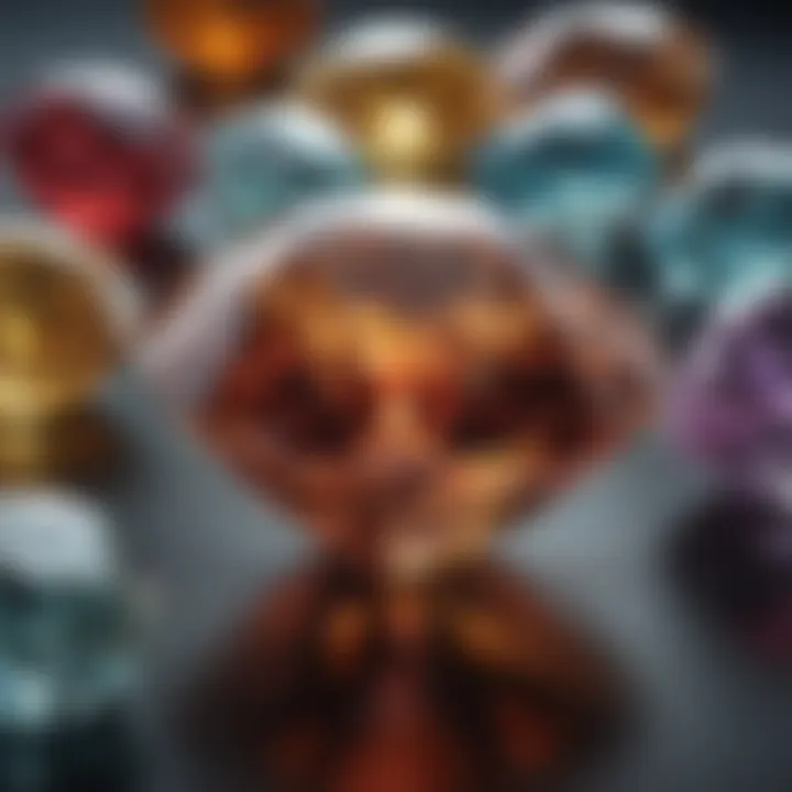 Illustration of the historical significance of colored diamonds in various cultures.