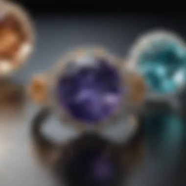 A selection of ethical gemstones suitable for high prong engagement rings