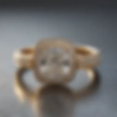 Stunning cushion cut diamond ring set in an elegant gold band