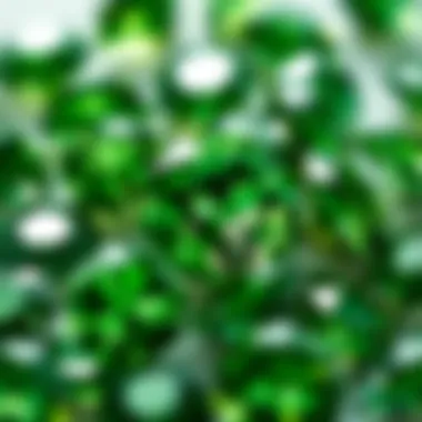 Brilliance of Polished Green Diamonds A display of polished green diamonds highlighting their brilliance