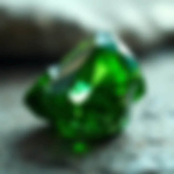 Natural Form of a Green Diamond A rough green diamond in its natural form