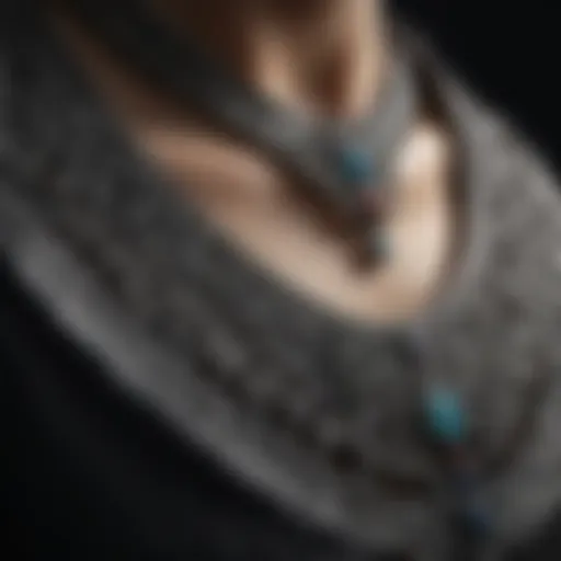 Artisan crafted iron necklace showcasing intricate designs