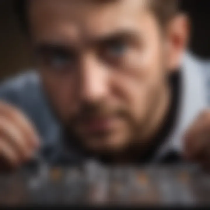 A gemologist examining loose diamonds with precision tools