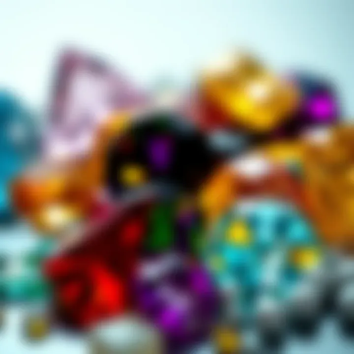 Close-up of various gemstones found in Madagascar, highlighting their brilliance and colors