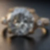 Close-up view of a sparkling moissanite ring