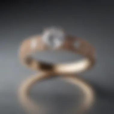 Modern Minimalist Engagement Ring A close-up of a modern, minimalist engagement ring with a unique geometric design.