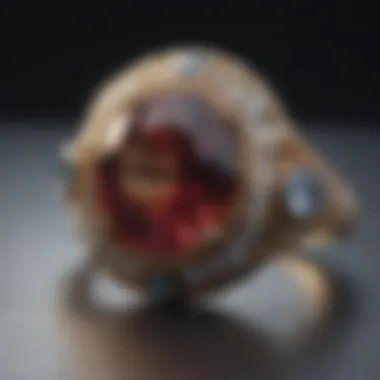A stunning engagement ring featuring an unconventional stone set in a unique band.