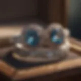 Elegant engagement rings displayed in a jewelry case