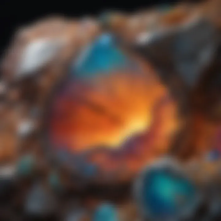 An artistic representation highlighting the geological formation of opal