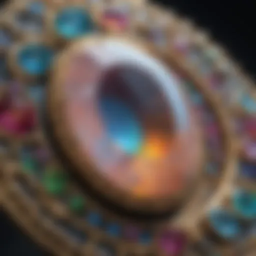 A stunning close-up of opal showcasing its vibrant play-of-color