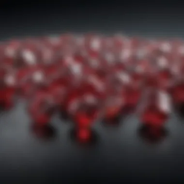 Display of different garnet types arranged aesthetically