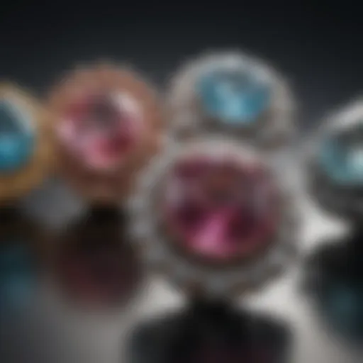 Close-up of various prong styles showcasing their unique designs and characteristics
