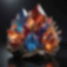 A stunning display of rare crystals showcasing their unique colors and formations.
