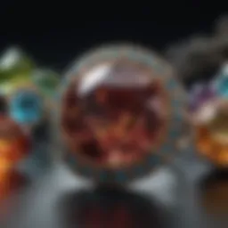 Intricate gemstone craftsmanship showcasing a variety of precious stones