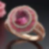 Elegant rose gold ring set with a radiant pink sapphire