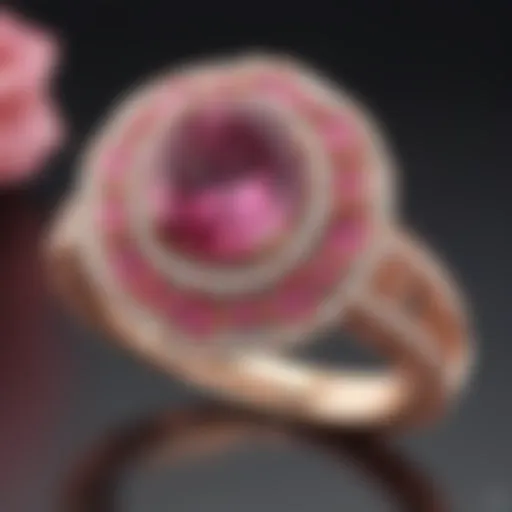 Elegant rose gold ring set with a radiant pink sapphire