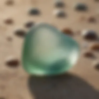 The Beauty of Individual Sea Glass Close-up of a single piece of sea glass glistening in sunlight