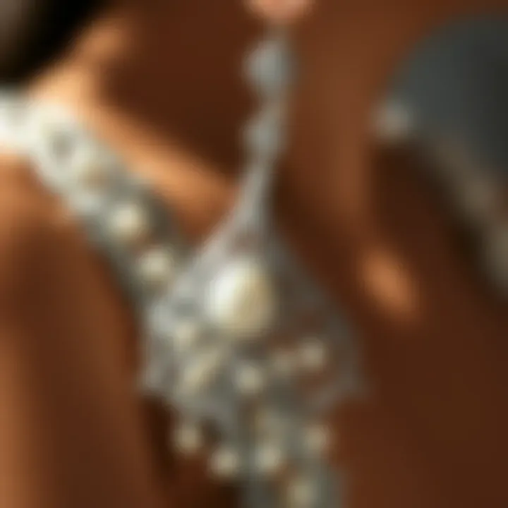 Intricate Silver and Pearl Jewelry Design Intricate silver jewelry design featuring pearls