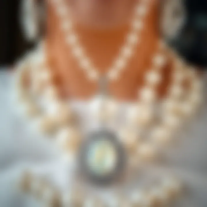 Modern Interpretation of Silver and Pearls Modern silver and pearl jewelry display