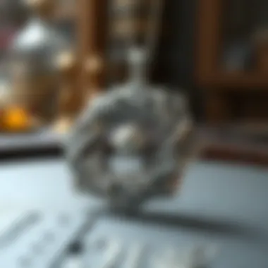 Artistry in Silver Clay: A Crafted Pendant A beautifully crafted silver clay pendant on a display