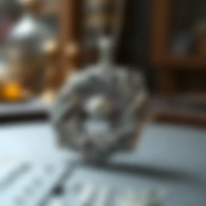 Artistry in Silver Clay: A Crafted Pendant A beautifully crafted silver clay pendant on a display