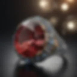 Exquisite gemstone ring with intricate design