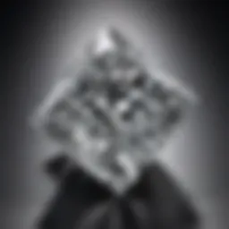 Close-up view of a 5.8 princess cut diamond showcasing its brilliance and clarity.