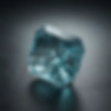 Aquamarine on Velvet Beautifully cut aquamarine displayed on a velvet surface, reflecting light in various shades