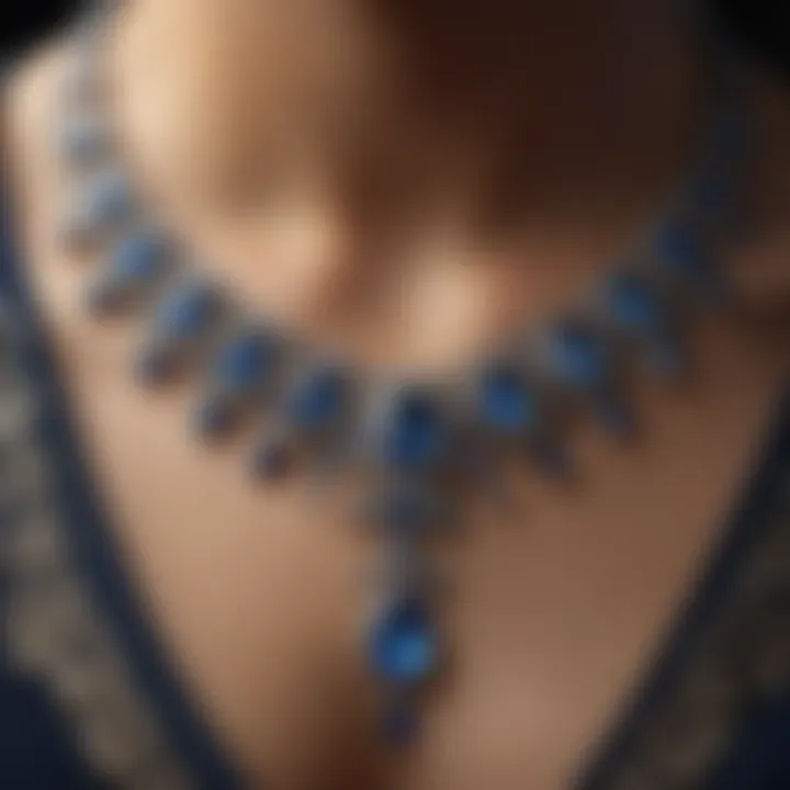 Elegant benitoite necklace highlighting intricate craftsmanship