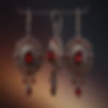 Diverse Styles of Bohemian Garnet Earrings A display of various bohemian garnet earrings highlighting different styles and craftsmanship