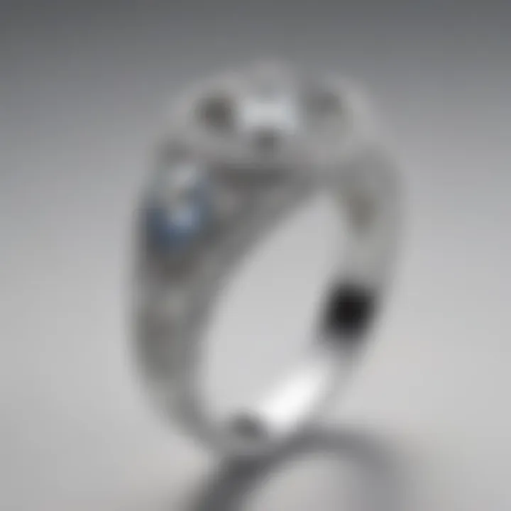 Beautifully crafted white gold ring with diamond accents