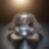 Close-up of a moonstone diamond ring showcasing its unique glow and facets