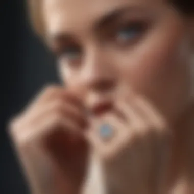 Selecting the Perfect Moonstone Diamond Ring A serene scene showing a person selecting a moonstone diamond ring